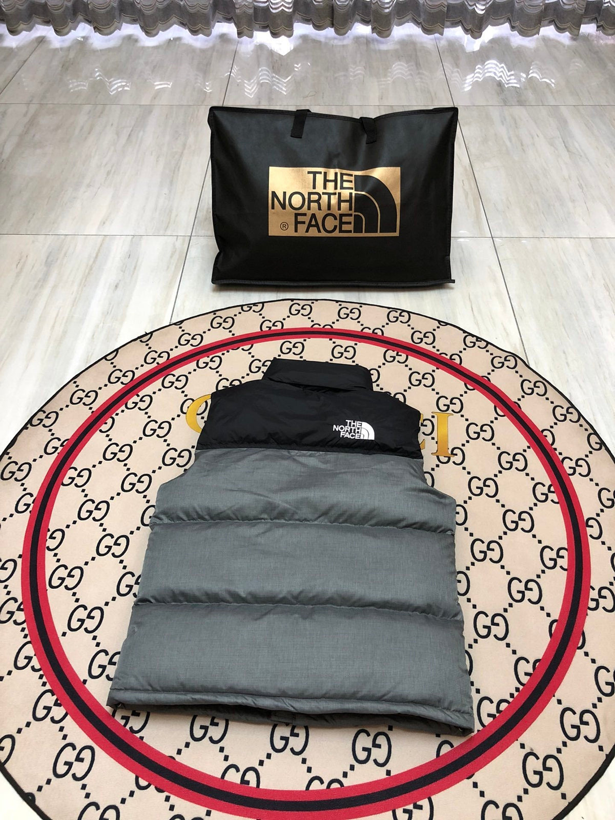 The North Face Grey/Black 1996 Retro Nuptse Down Vest