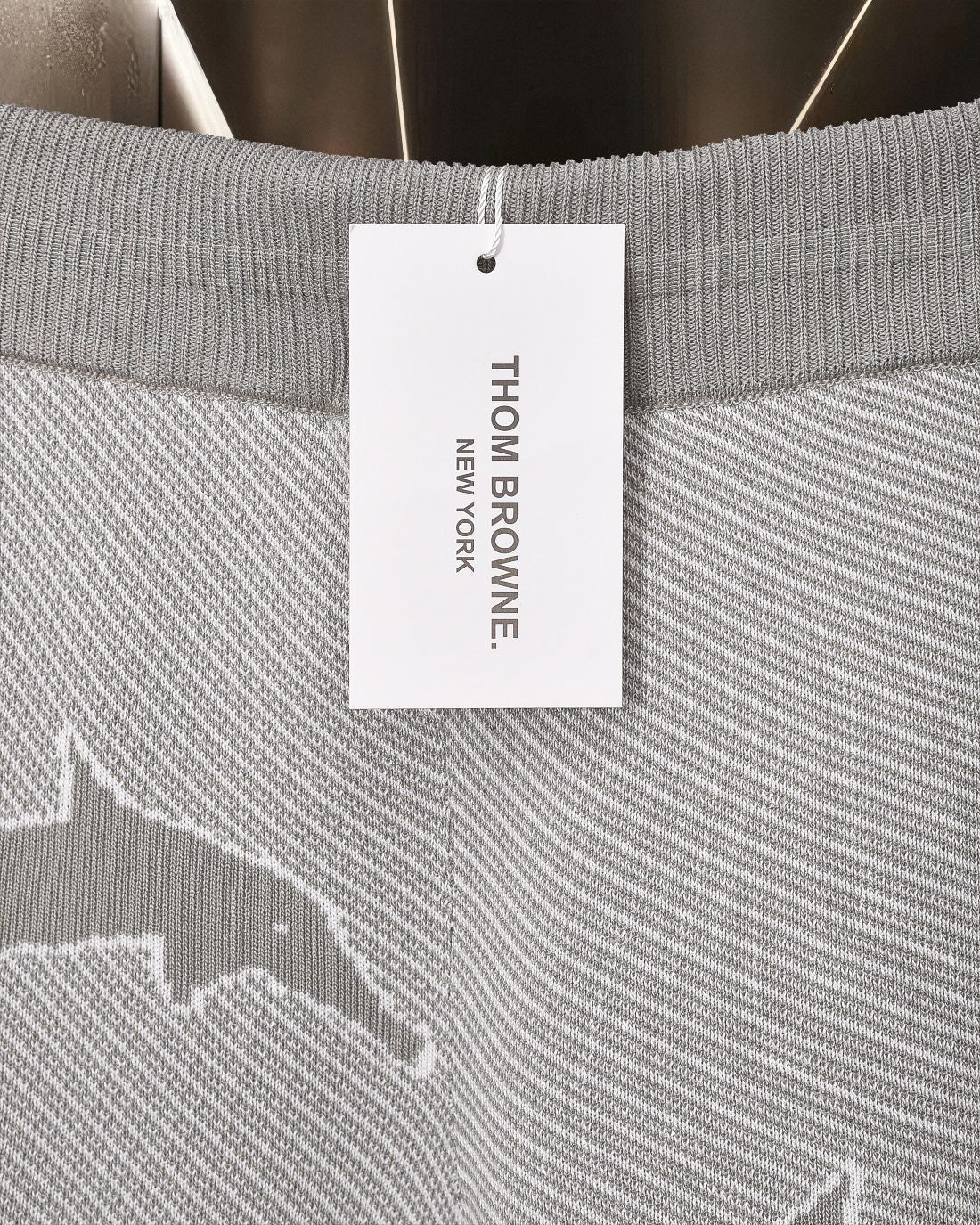 Thom Browne Style Four-Bar Stripe Knit Shorts