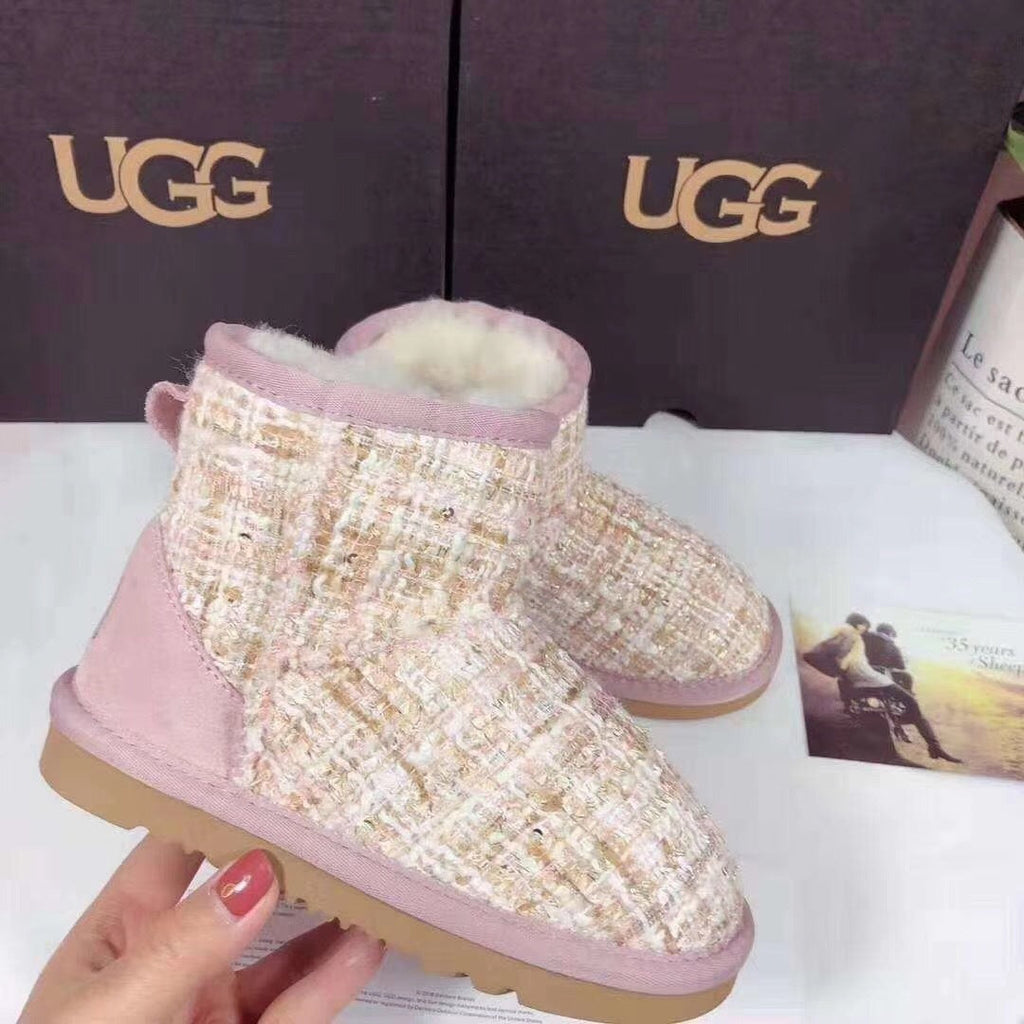Kids Chanel-Style Snow Boots — Chic Pink | New Arrival | In Stock