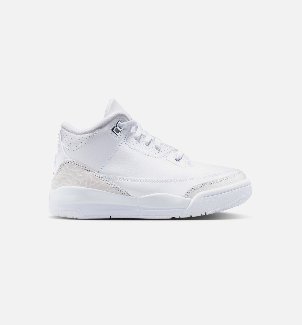 Air Jordan 3 Retro White Metallic Silver Preschool Lifestyle Shoes - White/Metallic Silver