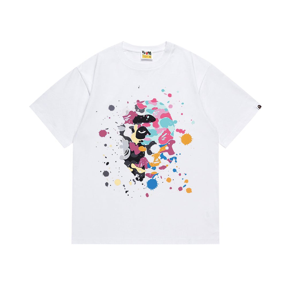 BAPE Ape Paint Splatter Graphic T-Shirt
