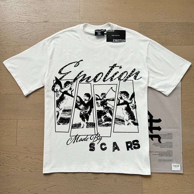 MIXED EMOTION Front-and-Back Graphic T-Shirt