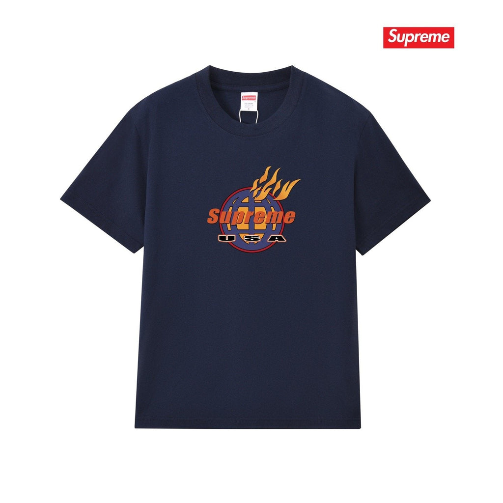 Supreme Flame Globe Graphic Short-Sleeve T-Shirt
