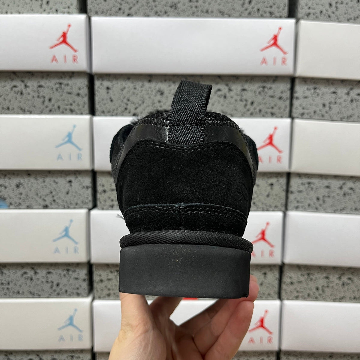UGG Lowmel Lace-Up Sneaker – Suede & Mesh Low-Top Trainer with Black UGGplush Lining & Tonal Woven Laces in Black