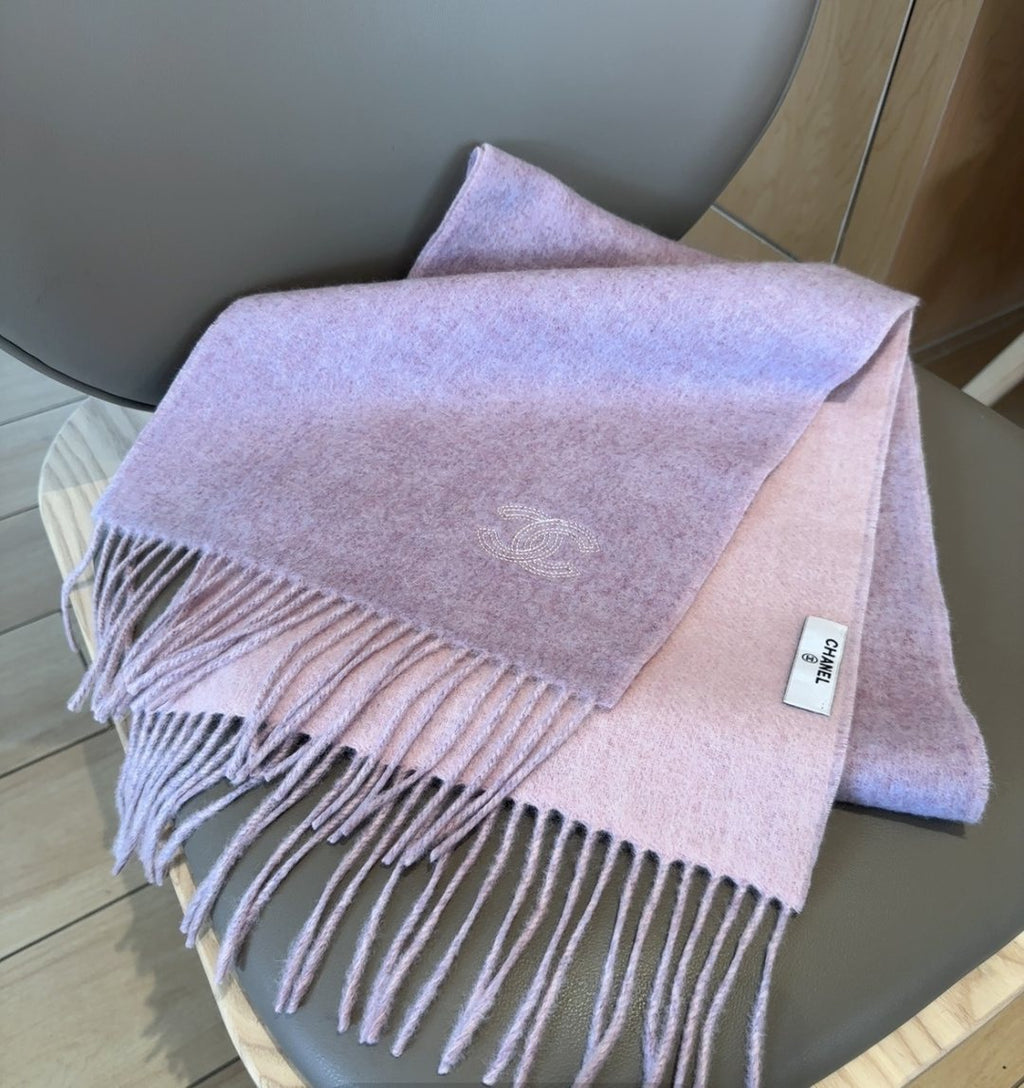 Chanel Two-Tone Fringed Scarf