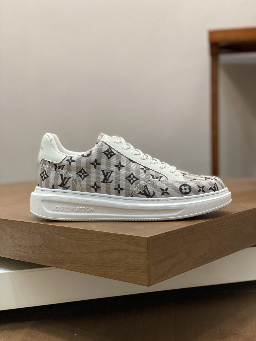 Louis Vuitton Monogram Low-Top Sneakers - White Rubber Sole