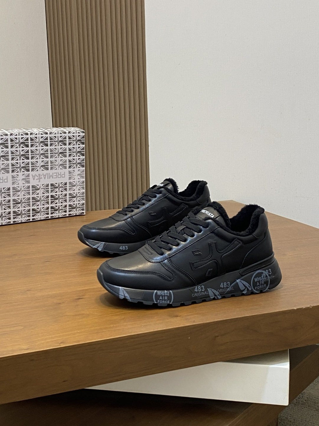 Premiata Graphic Side Lace-Up Sneakers
